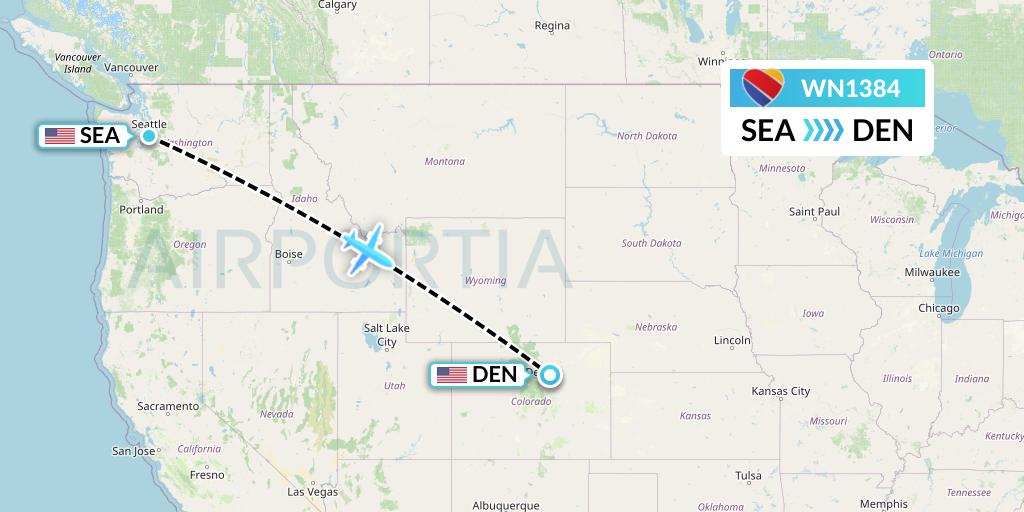 WN1384 Southwest Airlines Flight Map: Seattle to Denver