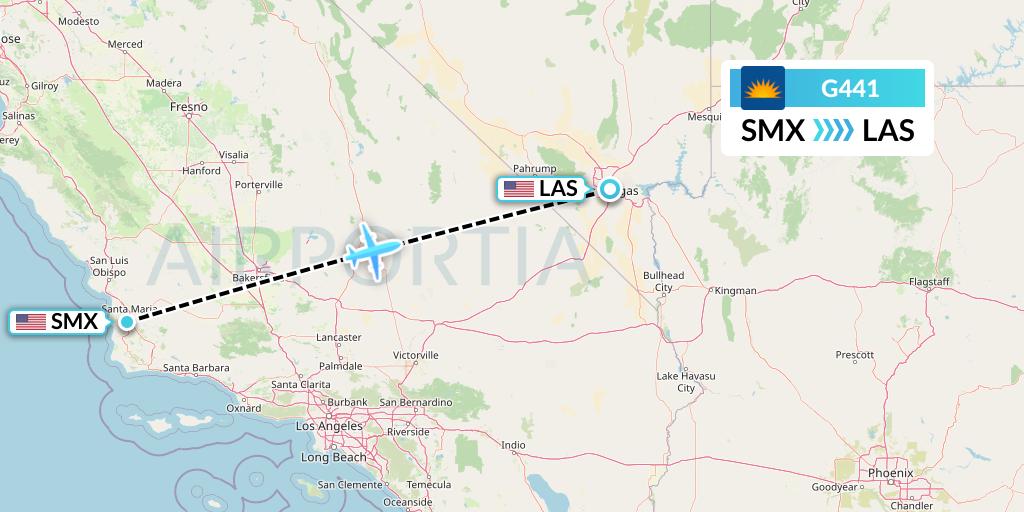 G441 Allegiant Air Flight Map: Santa Maria to Las Vegas