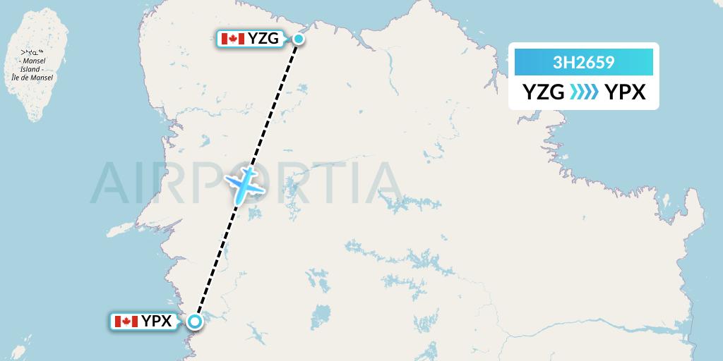 3H2659 Air Inuit Flight Map: Salluit to Puvirnituq