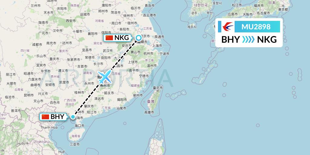 MU2898 China Eastern Airlines Flight Map: Beihai to Nanjing
