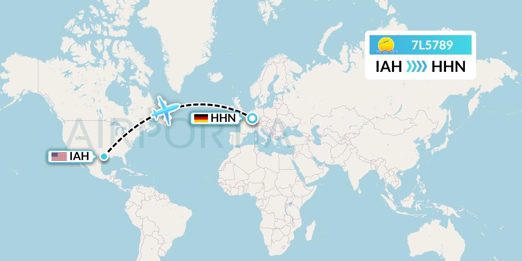 7L5789 Silk Way West Airlines Flight Map: Houston to Hahn