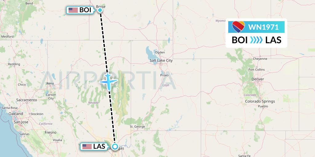 WN1971 Flight Status Southwest Airlines Boise to Las Vegas (SWA1971)
