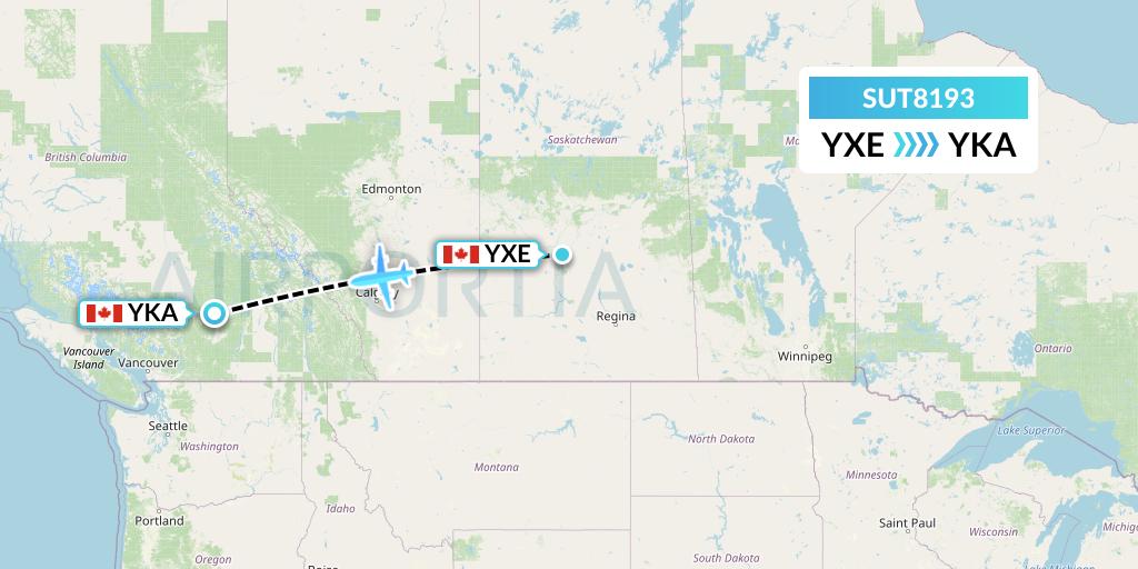 SUT8193 Flight Status Summit Air Ltd. Saskatoon to Kamloops