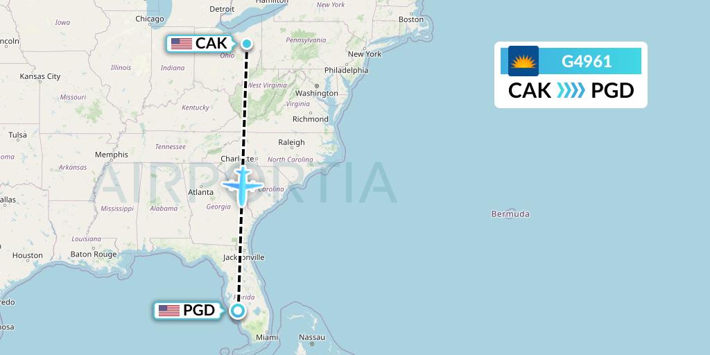 G4961 Flight Status Allegiant Air Akron to Punta Gorda (AAY961)