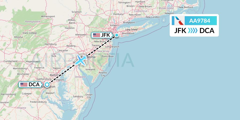 AA9784 Flight Status American Airlines New York to Washington (AAL9784)