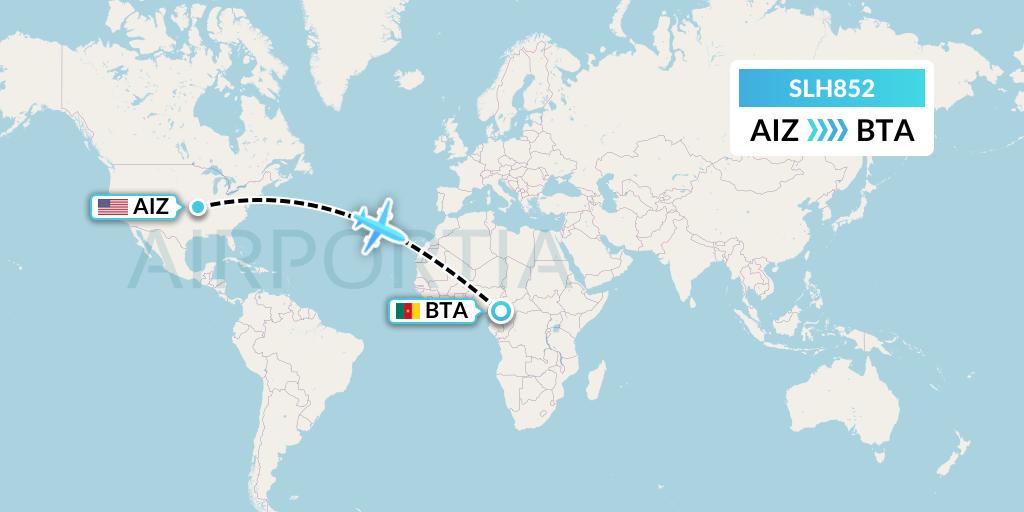 SLH852 Silverhawk Aviation Flight Map: Kaiser Lake Ozark to Bertoua