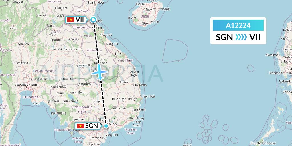 A12224 A.p.g. Distribution Systems Flight Map: Ho Chi Minh City to Vinh