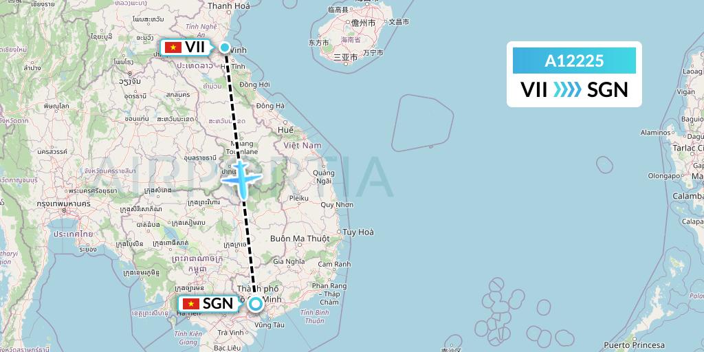 A12225 A.p.g. Distribution Systems Flight Map: Vinh to Ho Chi Minh City