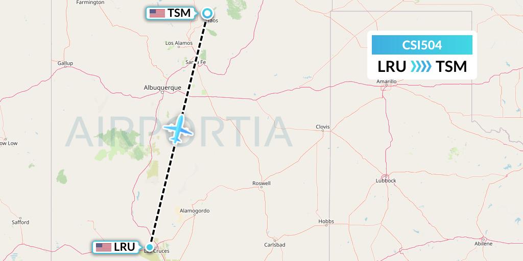 CSI504 Csi Aviation Flight Map: Las Cruces to Taos