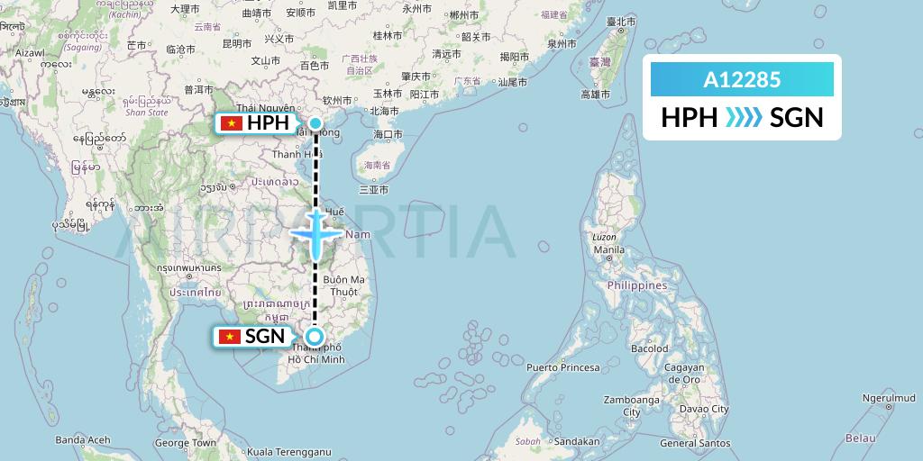A12285 A.p.g. Distribution Systems Flight Map: Haiphong to Ho Chi Minh City