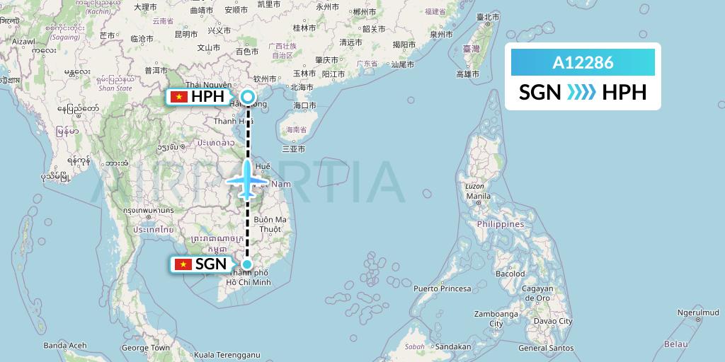 A12286 A.p.g. Distribution Systems Flight Map: Ho Chi Minh City to Haiphong