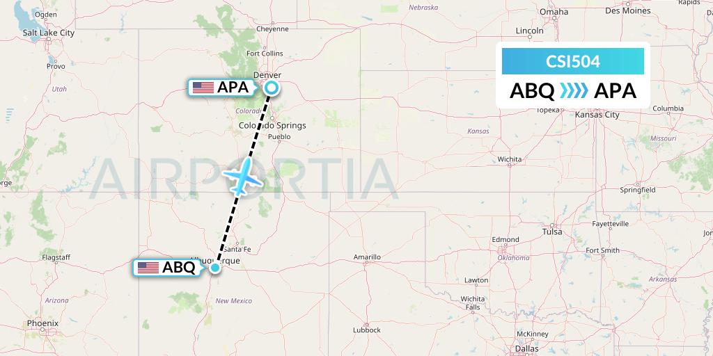 CSI504 Csi Aviation Flight Map: Albuquerque to Denver