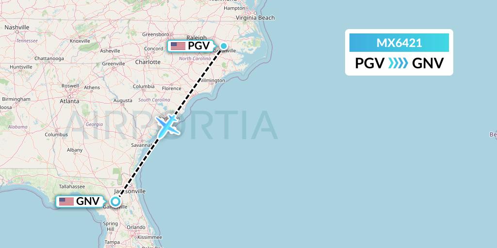 MX6421 Flight Status Breeze Airways Greenville to Gainesville (MXY6421)