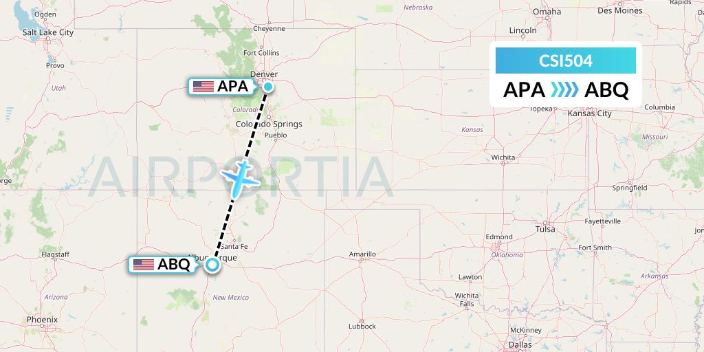CSI504 Csi Aviation Flight Map: Denver to Albuquerque