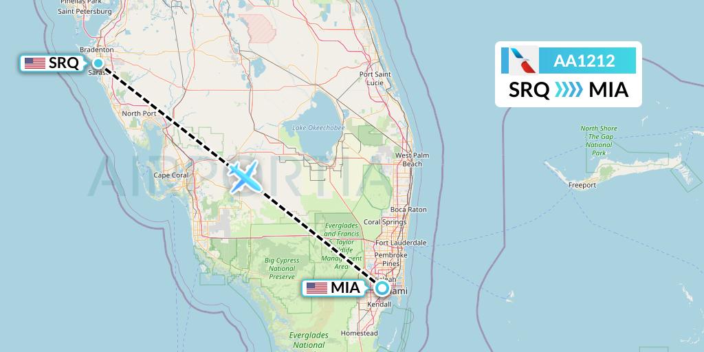 AA1212 Flight Status American Airlines Sarasota to Miami (AAL1212)