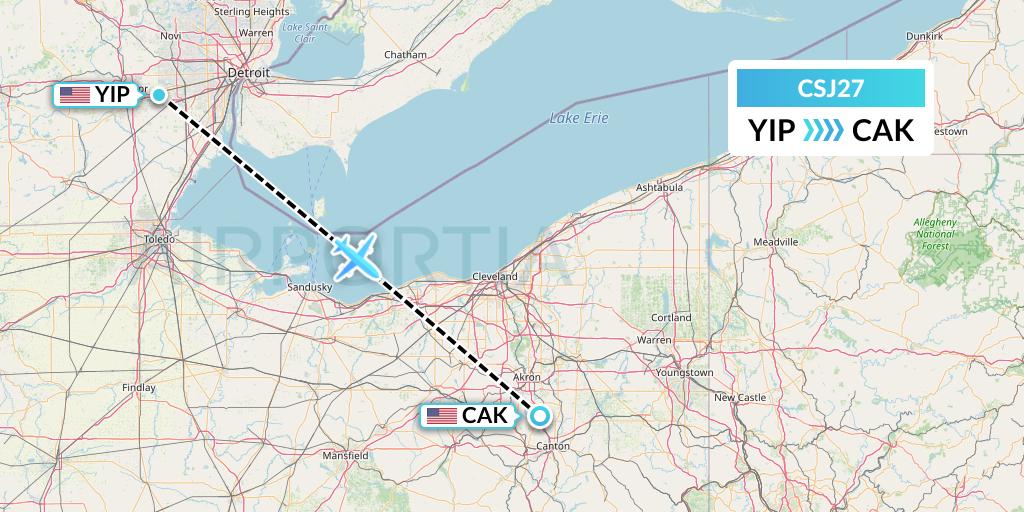 CSJ27 Flight Status Castle Aviation Detroit to Akron