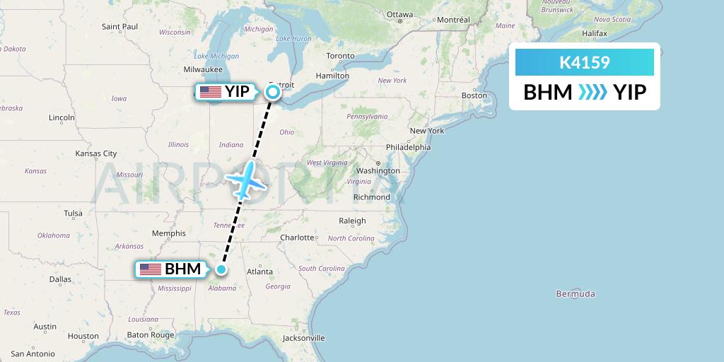 K4159 Flight Status Kalitta Air Birmingham to Detroit (CKS159)