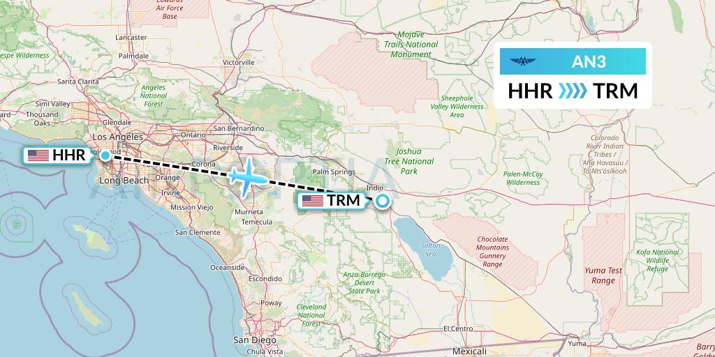 AN3 Advanced Air Flight Map: Hawthorne to Thermal