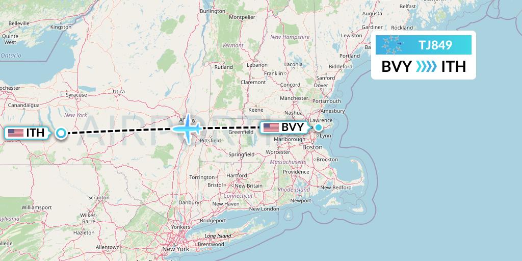 TJ849 Flight Status Tradewind Aviation Beverly to Ithaca (GPD849)
