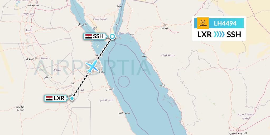 LH4494 Lufthansa Flight Map: Luxor to Sharm el-Sheikh