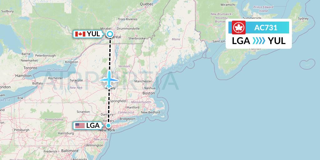 AC731 Flight Status Air Canada New York to Montreal (ACA731)