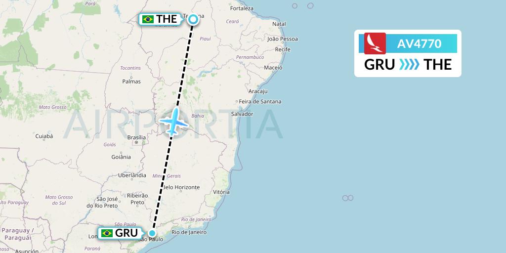 AV4770 Avianca Flight Map: Sao Paulo to Teresina