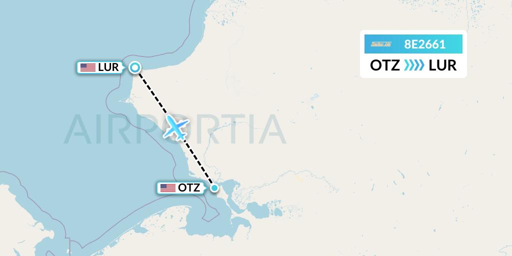 8E2661 Bering Air Flight Map: Kotzebue to Cape Lisburne
