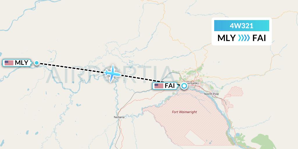 4W321 Warbelows Air Ventures Flight Map: Manley Hot Springs to Fairbanks