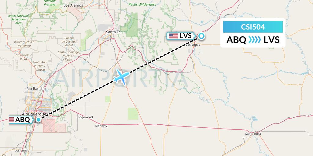 CSI504 Csi Aviation Flight Map: Albuquerque to Las Vegas