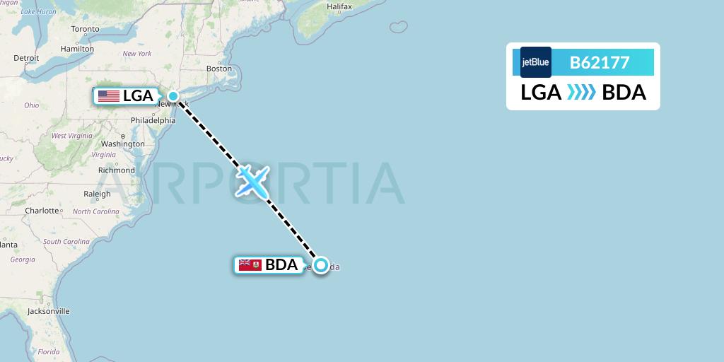 B62177 Flight Status JetBlue Airways New York to Bermuda (JBU2177)
