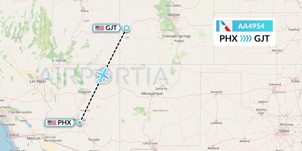 AA4954 American Airlines Flight Map: Phoenix to Grand Junction