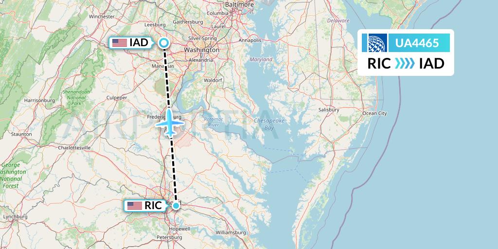 UA4465 Flight Status United Airlines Richmond to Washington (UAL4465)