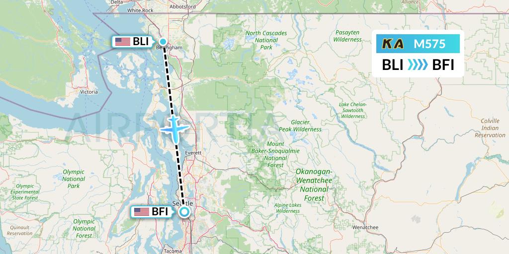 M575 Kenmore Air Flight Map: Bellingham to Seattle