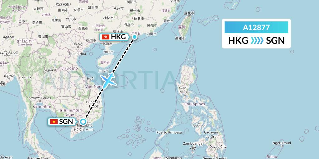 A12877 A.p.g. Distribution Systems Flight Map: Hong Kong to Ho Chi Minh City