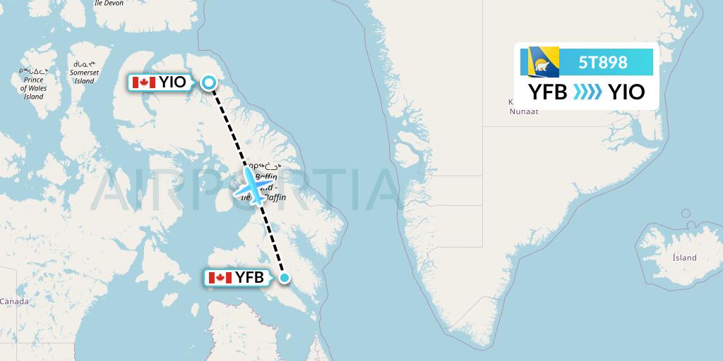 5T898 Canadian North Flight Map: Iqaluit to Pond Inlet