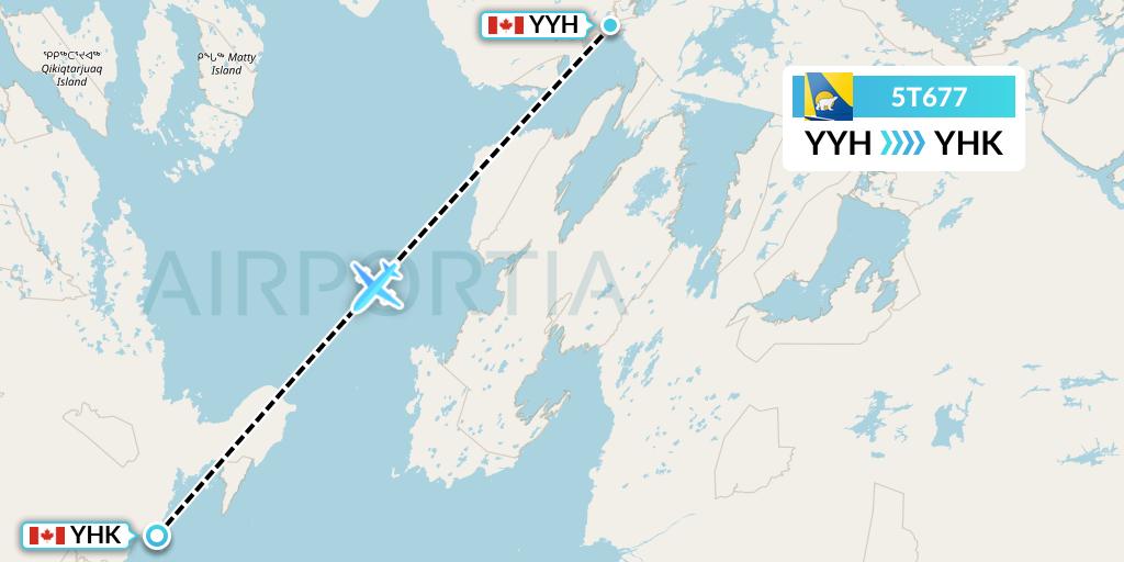 5T677 Canadian North Flight Map: Taloyoak to Gjoa Haven