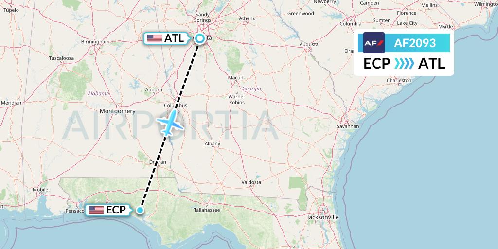 AF2093 Air France Flight Map: Panama City to Atlanta