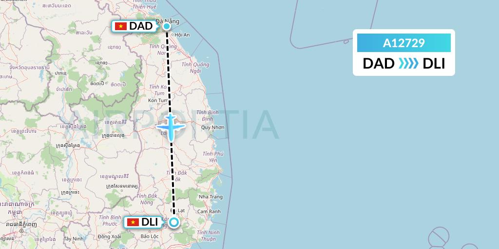 A12729 A.p.g. Distribution Systems Flight Map: Da Nang to Da Lat