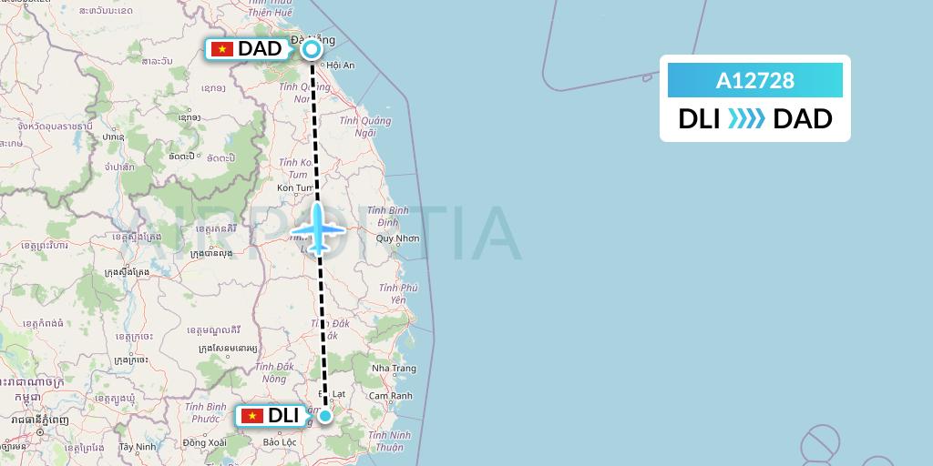 A12728 A.p.g. Distribution Systems Flight Map: Da Lat to Da Nang