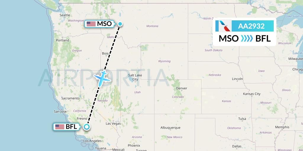AA2932 Flight Status American Airlines Missoula to Bakersfield (AAL2932)