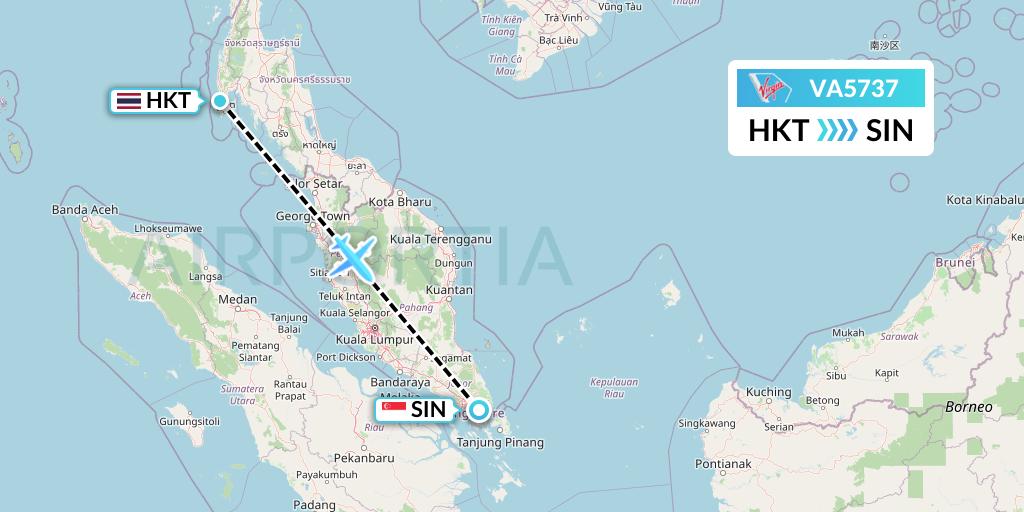 VA5737 Virgin Australia Flight Map: Phuket to Singapore