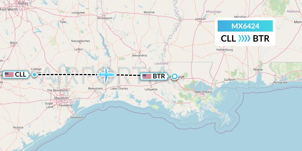 MX6424 Flight Status Breeze Airways College Station to Baton Rouge