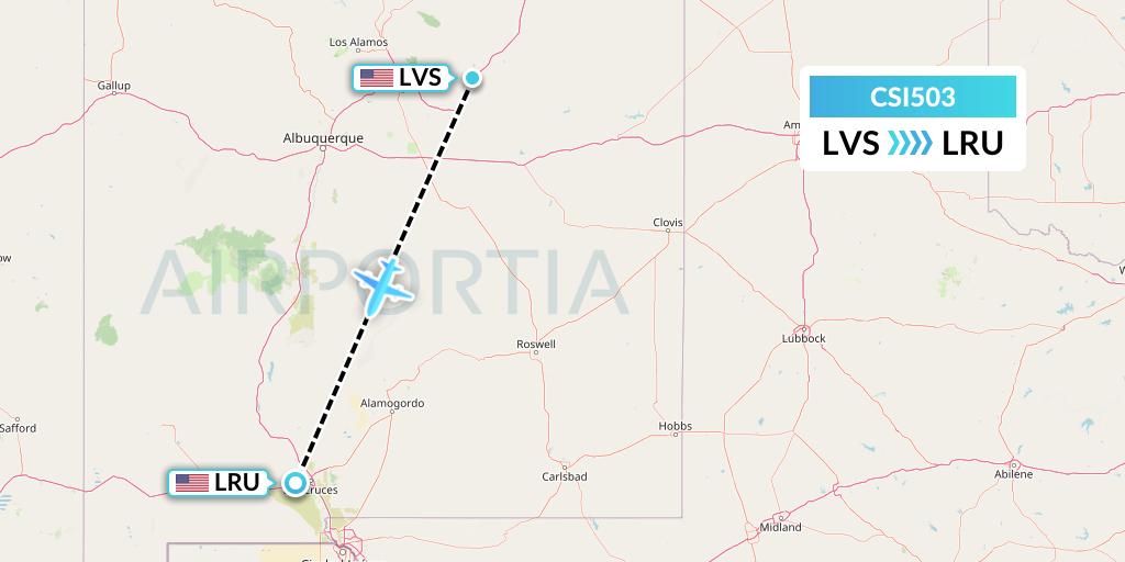 CSI503 Csi Aviation Flight Map: Las Vegas to Las Cruces