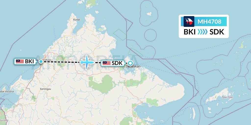 MH4708 Flight Status Malaysia Airlines Kota Kinabalu to Sandakan (MAS4708)