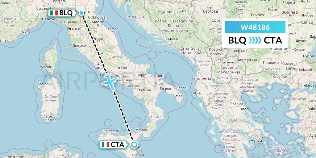 W48186 Flight Status Wizz Air Malta Bologna to Catania (WMT8186)
