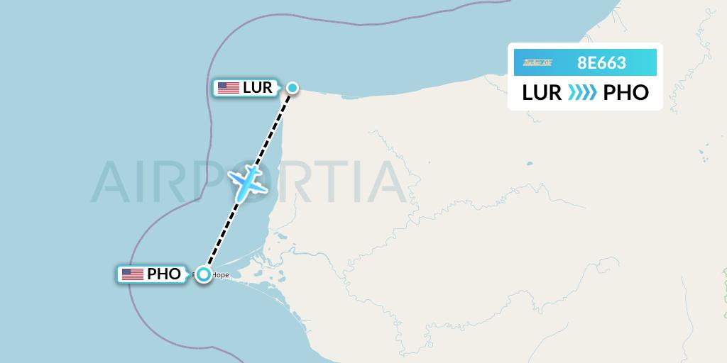 8E663 Bering Air Flight Map: Cape Lisburne to Point Hope