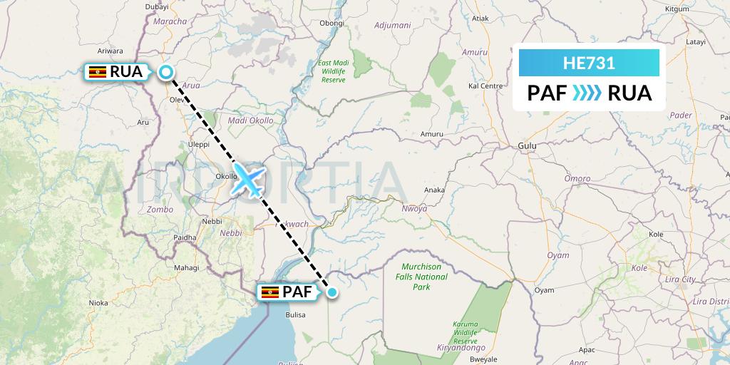 HE731 Flight Status Bar Aviation Uganda to Arua