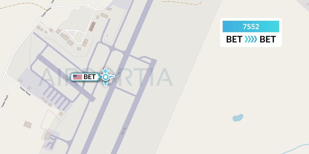 7S52 Ryan Air (USA) Flight Map: Bethel to Bethel