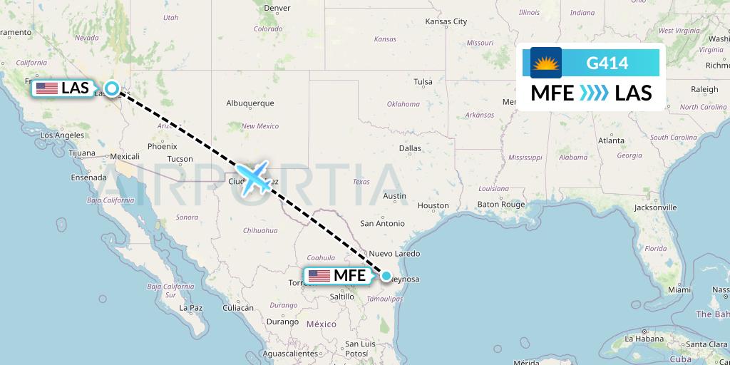 G414 Allegiant Air Flight Map: McAllen to Las Vegas
