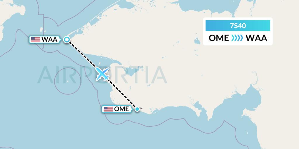 7S40 Ryan Air (USA) Flight Map: Nome to Wales